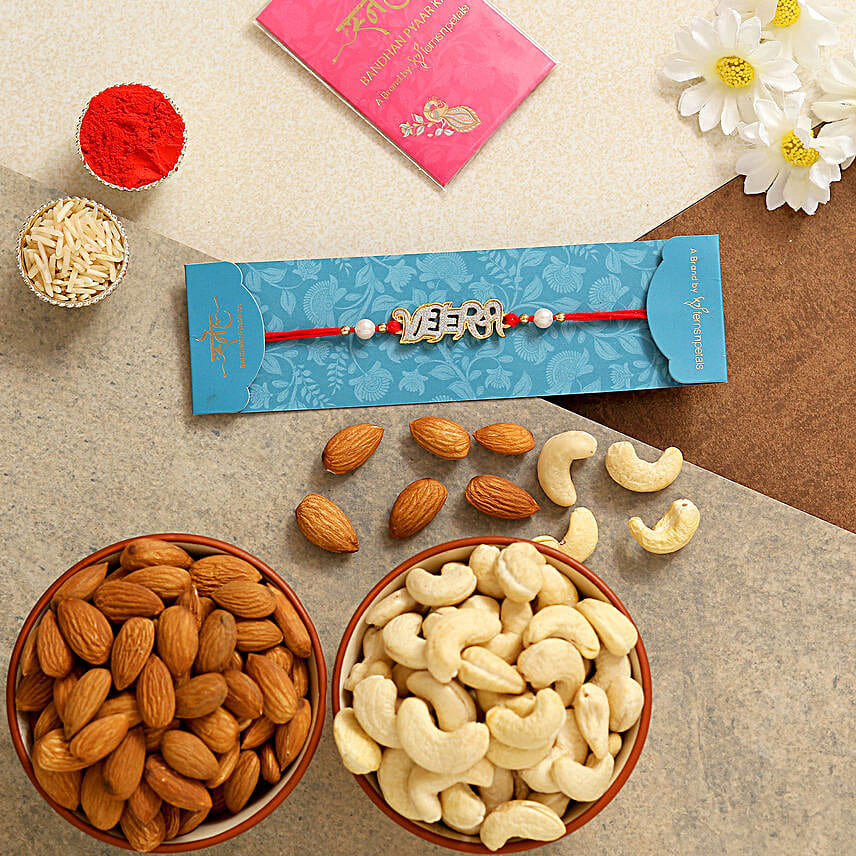 English Veera Rakhi With Almonds And Cashew