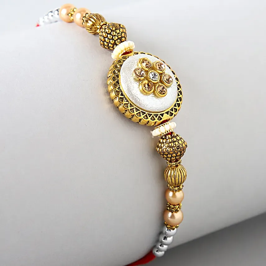Ethnic Pearl Rakhi