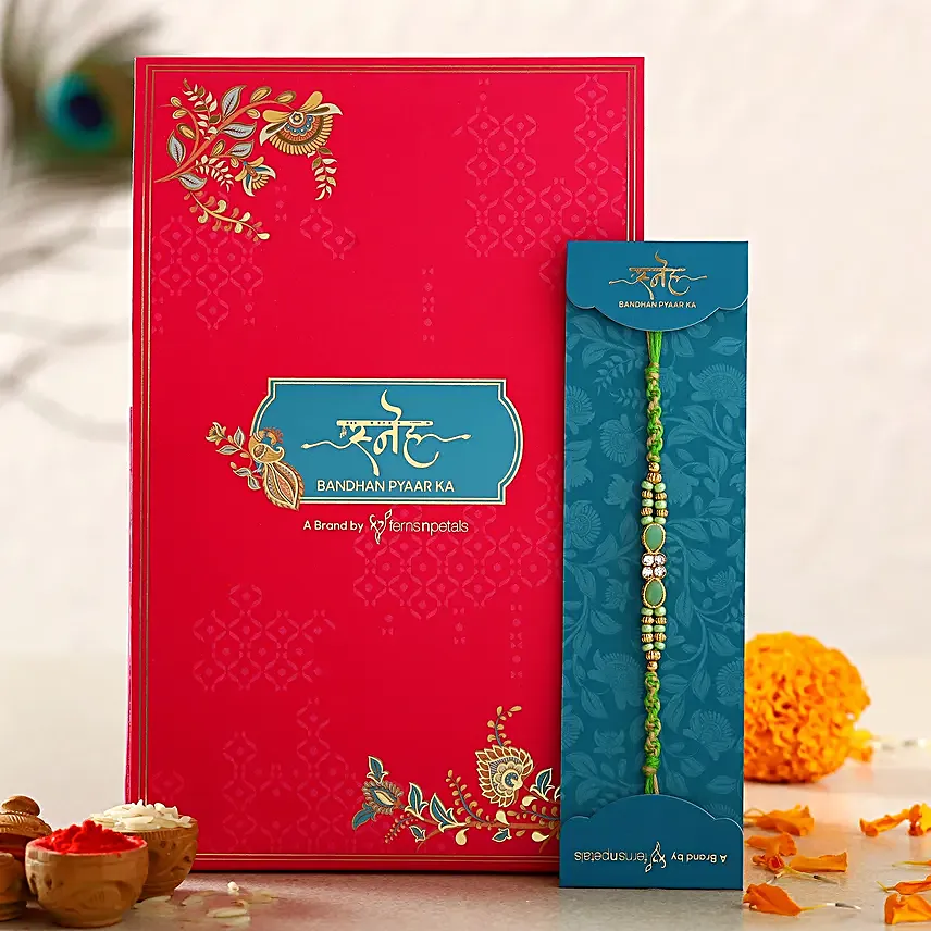 Green Pearl Designer Rakhi