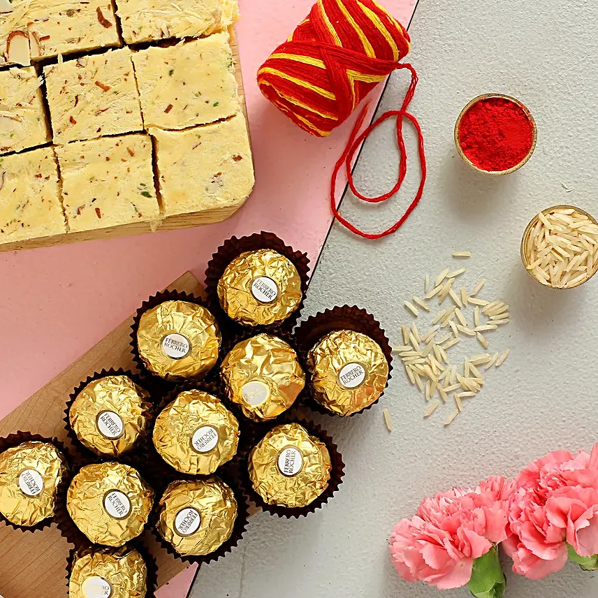 Happy Bhai Dooj Ferrero Rocher And Soan Papdi Combo