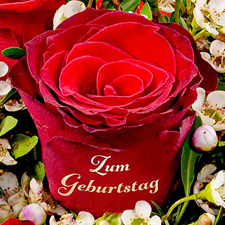Heart Shaped Red Roses Arrangement With Free Vase