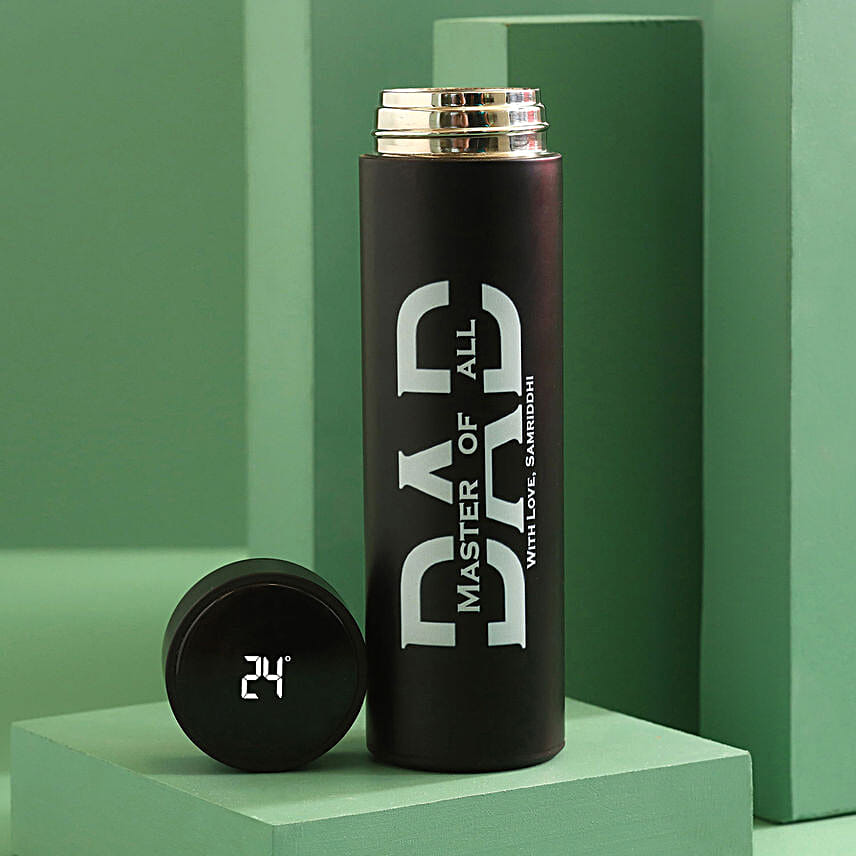 Personalised LED Temp Bottle For Dad