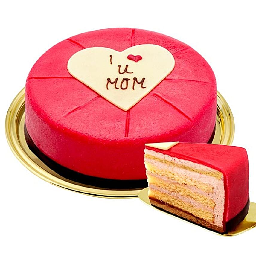 Raspberry Cake I Love U Mom