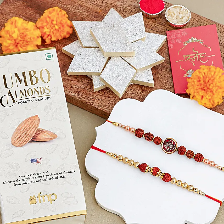 Serene Spirit Rudraksha Rakhi N Gourmet Delights