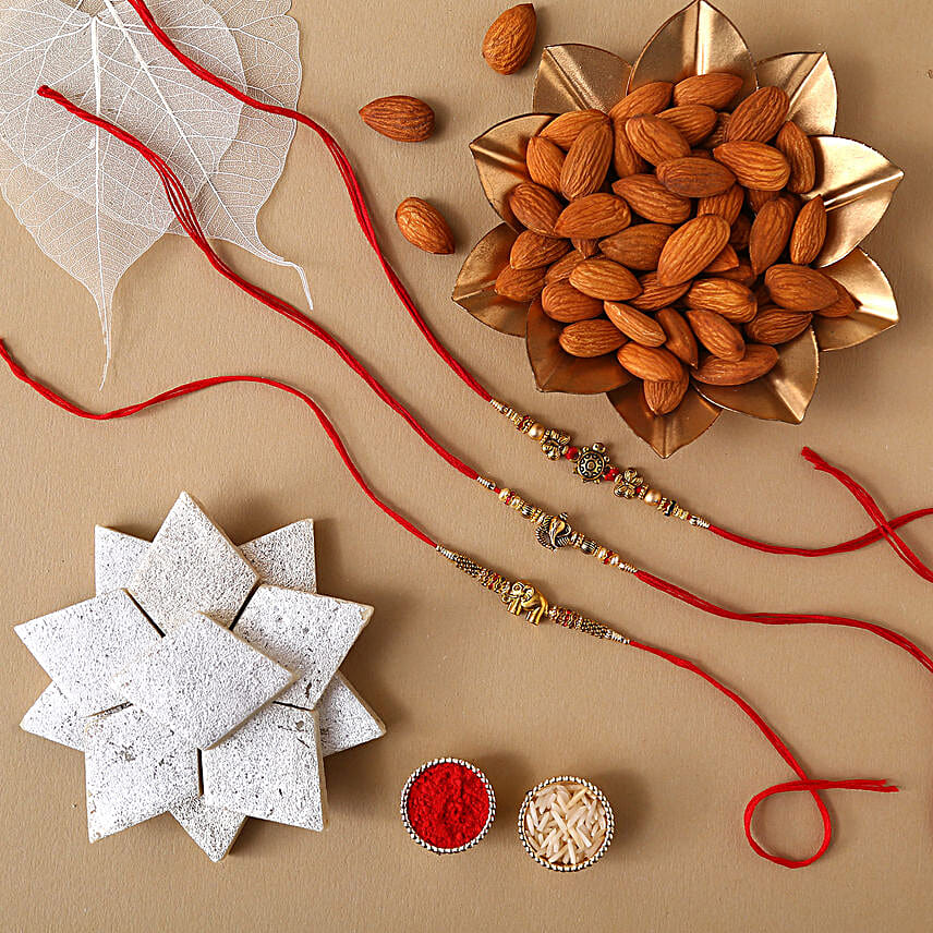 Sneh Feng Shui Rakhis With Kaju Katli & Almonds
