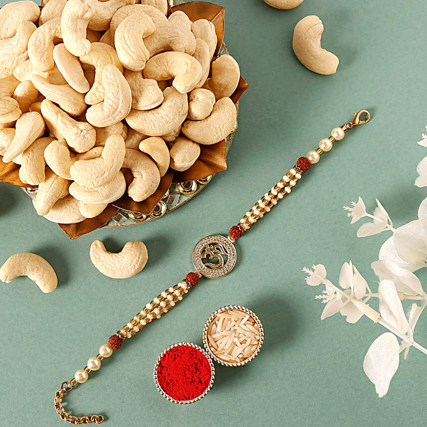 Sneh Om Pearl Rakhi & Cashews