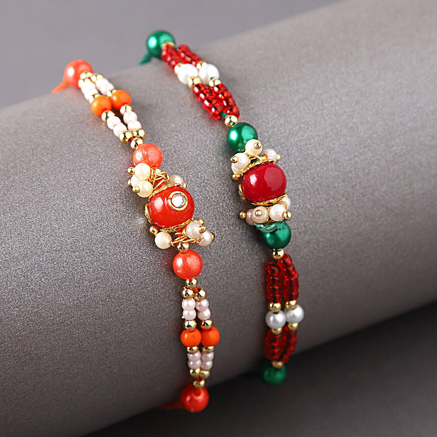 Sneh Pearl Rakhi Set & Lindt Bar