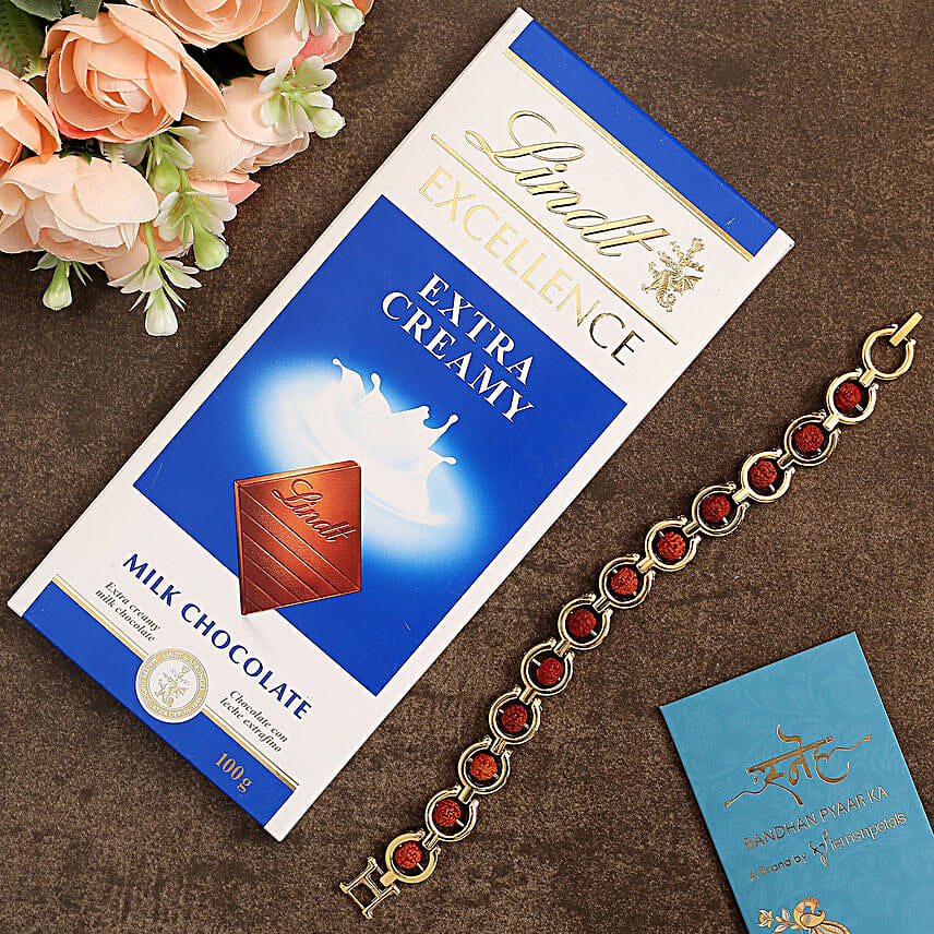 Spiritual Rudraksha Bracelet Rakhi And Lindt