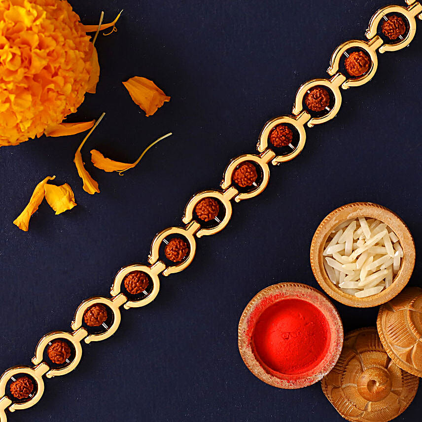 Spiritual Rudraksha Bracelet Rakhi And Lindt