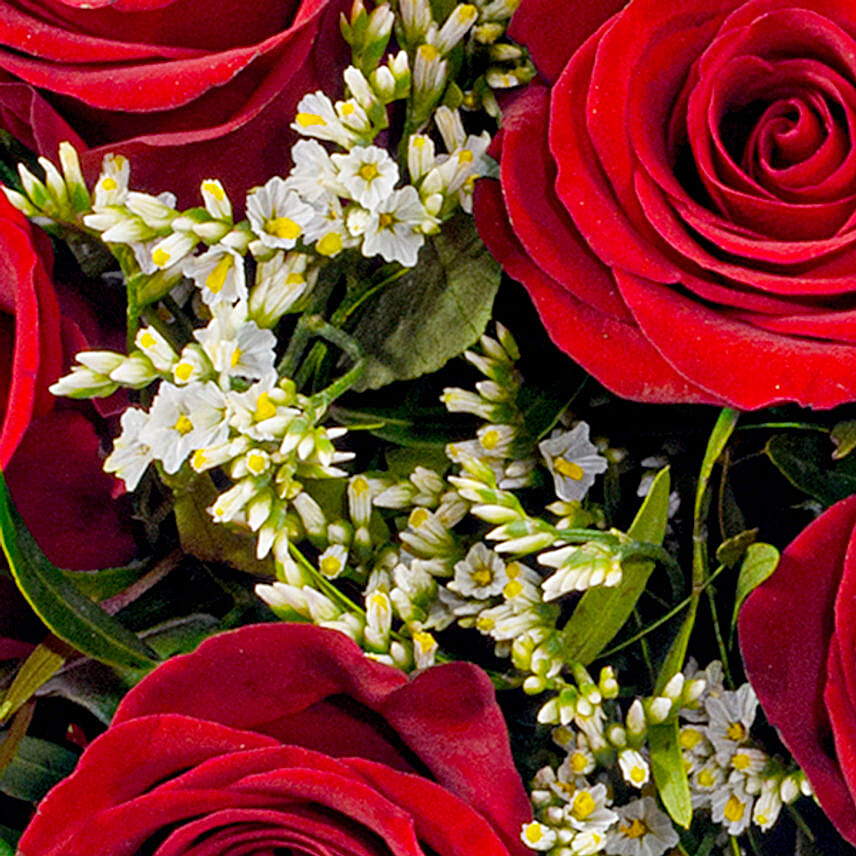 White And Red Roses Bouquet And Free Vase