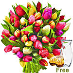 Bunch Of Tulips And Chocolates
