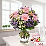Dankeschon Flower Bouquet Vase And Chocolate Bars