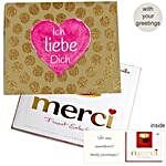 Personal Greeting Card With Merci Ich Liebe Dich 250G