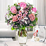 Flower Bouquet Herzklopfen With Vase And Ferrero Raffaello
