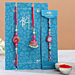 3 Classy Rakhis And Delectable Chocolate Hamper