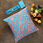 Bal Krishna Kids Rakhi And Floral Print Cushion