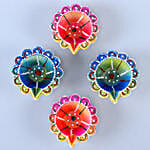 Decorative Diwali Diyas With Greeting Card And Rasgulla