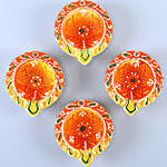 Set Of 4 Multicoloured Diyas And Lindt Chocolates
