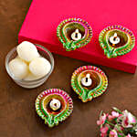 Diwali Floral Diyas With Rasgulla