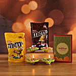Mandm Chocolates And Set Of 4 Beautiful Diyas