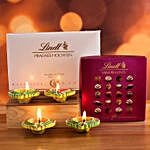 Set Of 4 Diwali Diyas And Lindt Chocolates
