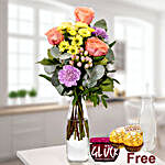 Classic Mixed Flowers Bouquet With Free Gifts