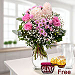 Lovely Mixed Flowers Bouquet With Free Gifts