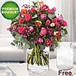 Refreshing Mixed Flowers Bouquet With Free Vase