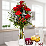 Striking Mixed Flowers Bouquet With Free Gifts