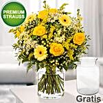 Bright Mixed Flowers Premium Vase