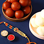 Sneh Elegant Beads Rakhi & Sweets Tin