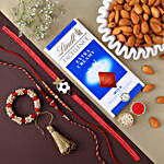Sneh Elegant Rakhi Set With Lindt Chocolates & Almonds