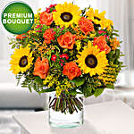 Autumn Love Floral Bunch With Free Vase