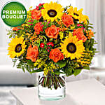 Autumn Love Floral Bunch With Free Vase