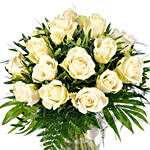 Calming Aura White Roses Bouquet