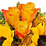 Sunny Blooms With Free Vase & Chocolates