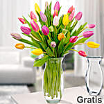 Mixed Tulips Bouquet With Free Gifts