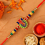 Sneh Colourful Ganesha Rakhi & Haldiram Soan Papdi