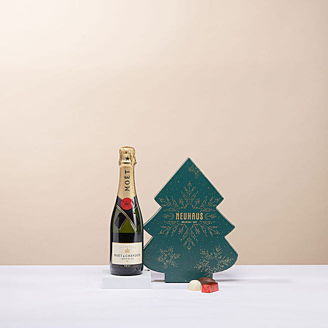 Neuhaus Christmas Tree & Moet & Chandon Champagne greece Gift Neuhaus