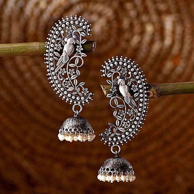 Silver Oxidised Earrings