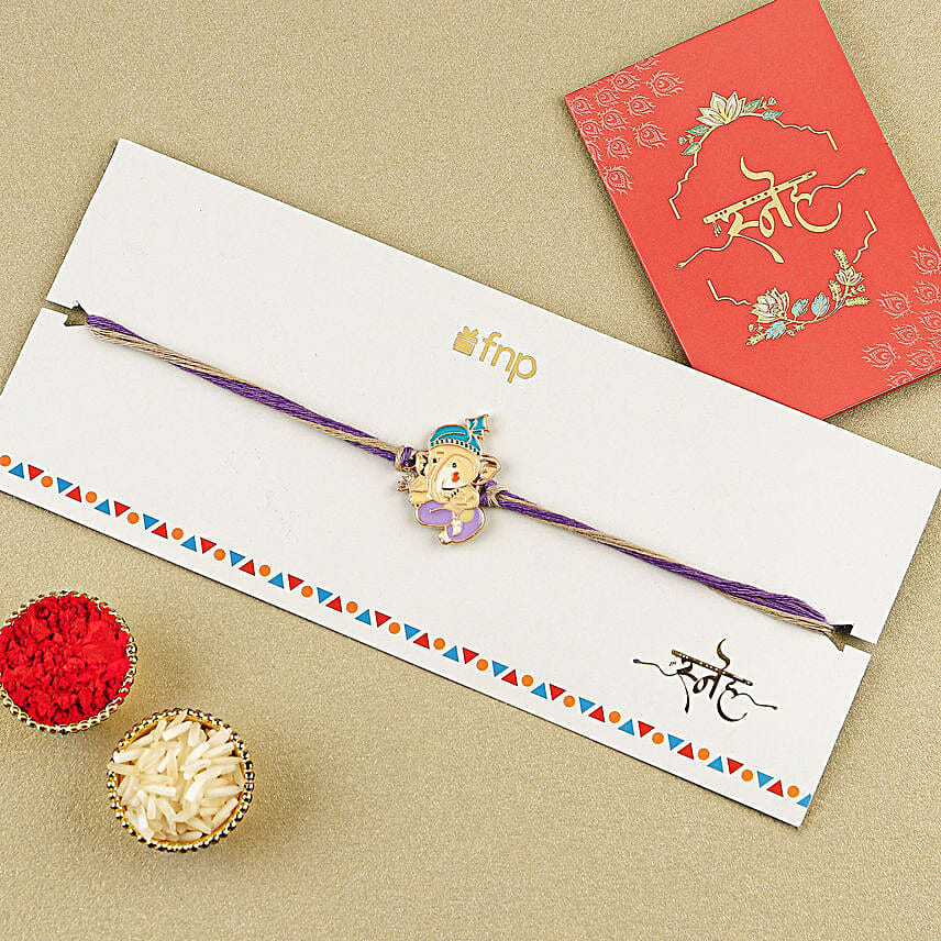 Bal Ganesha Cheerful Charm Rakhi N Sweet Treat