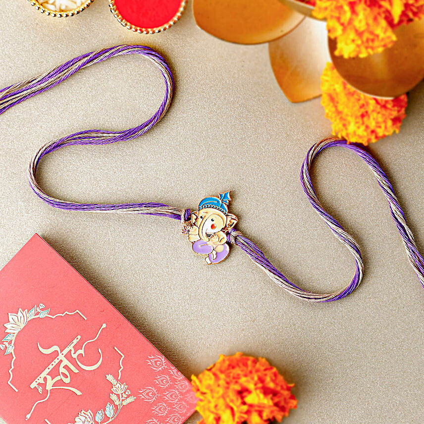 Bal Ganesha Cheerful Charm Rakhi N Sweet Treat