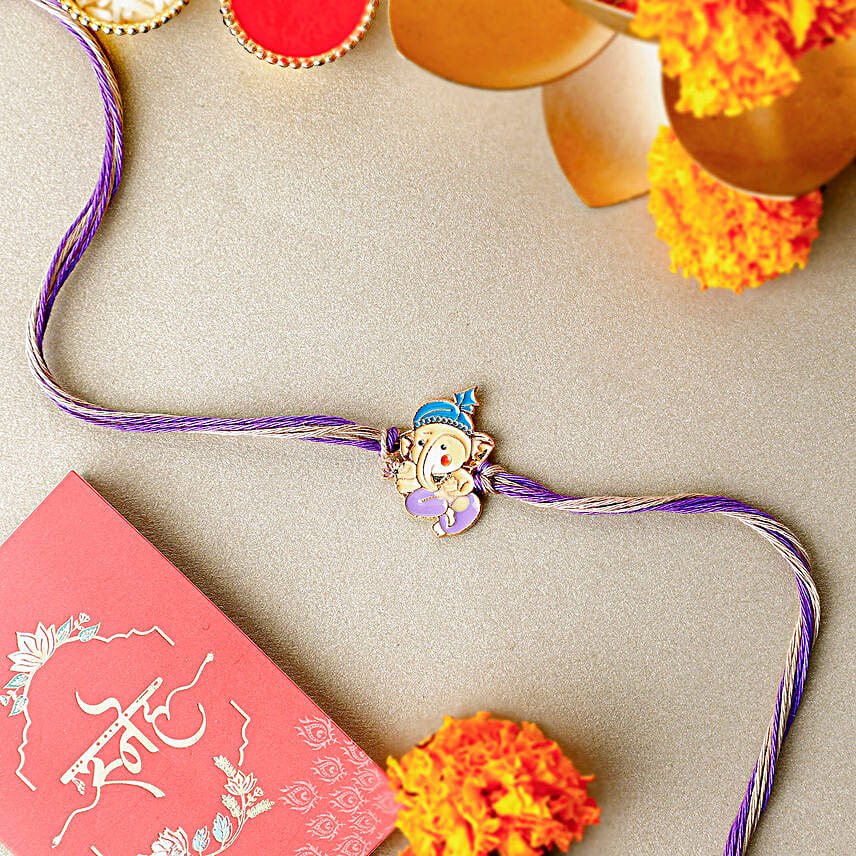 Bal Ganesha Cheerful Charm Rakhi N Sweet Treat