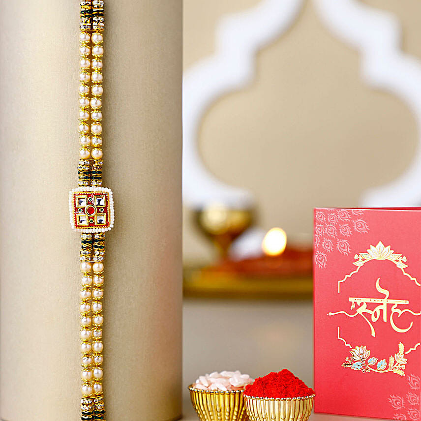 Regal Ethnic Work Rakhi N Lindt Chocolate Gift Set