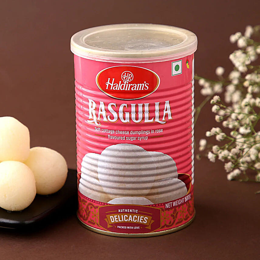 Sunkissed Stone Work Lumba Pearl Rakhi Combo N Rasgulla Treat