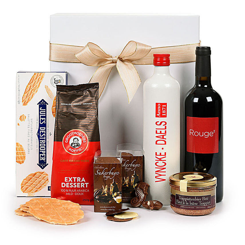 Belgian Munchies With Wine And Spirits:Send Corporate Gifts to Hungary