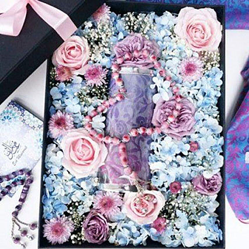 Flower Box With Pashmina And Tasbih