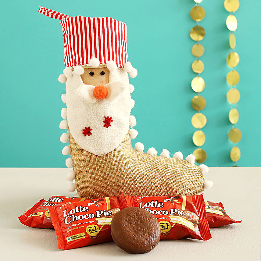 Choco Pie In Cute Santa Stocking