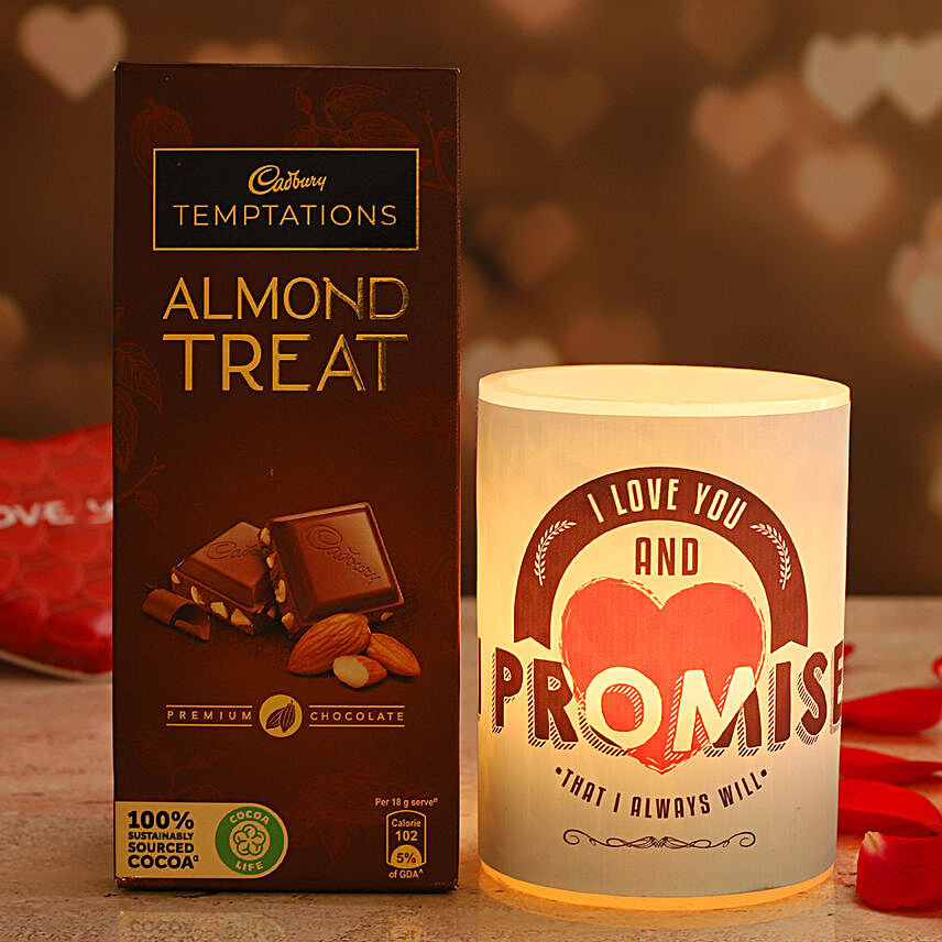 Promise Day Special Hollow Candle Cadbury Almond Treat