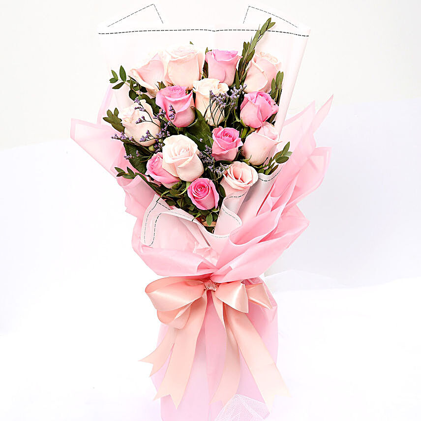 14 Mixed Roses Bouquet:Rose Delivery in Indonesia